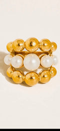 3 layer Chunky Pearl Ring