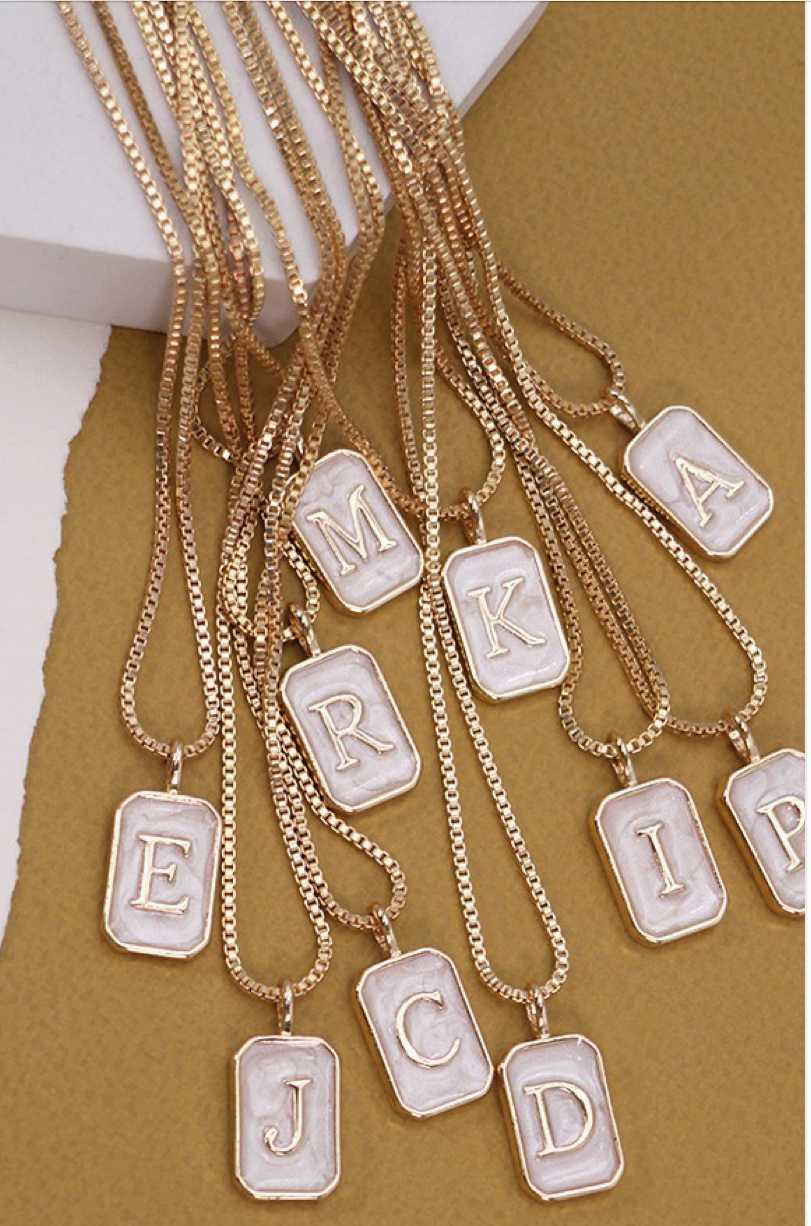 Monogram Initial Pearly Charm Necklace