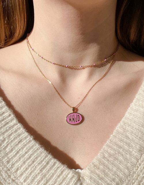 Blue/ Pink  High and Lows Necklace set
